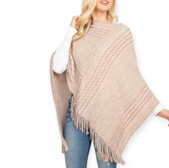 Poncho Sweater With Fringe - Picture 4 of 11